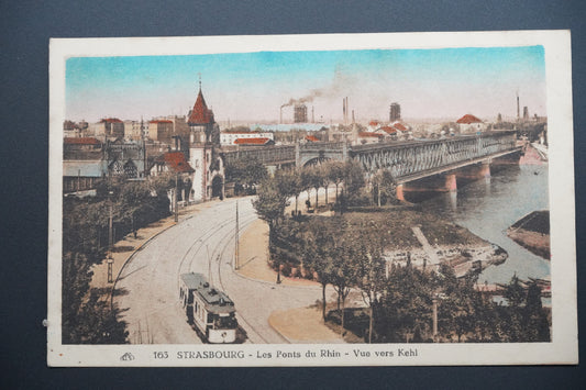 Pohlednice Štrasburk – mosty přes Rýn, pohled na Kehl (x9809)