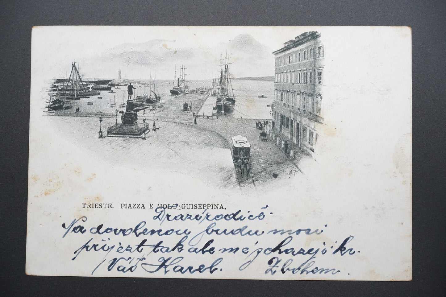 Pohlednice TRIESTE. PIAZZA E MOLO GUISEPPINA. (x9835)