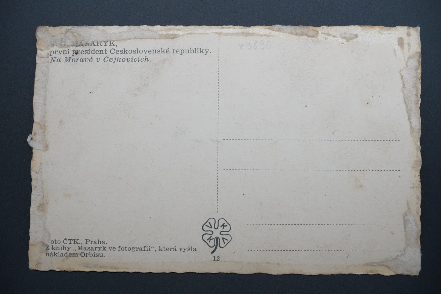 Pohlednice T. G. Masaryk v Čejkovicích, 1. prezident (x9896)