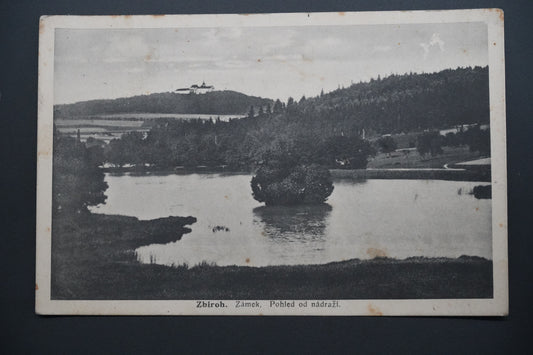 Pohlednice Zbiroh – zámek od nádraží (x9904)