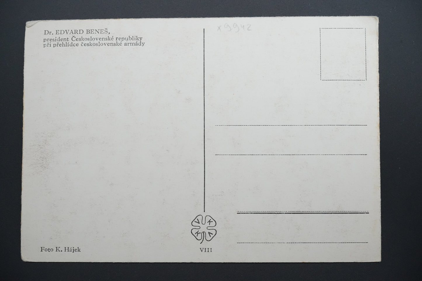 Pohlednice Dr. Beneš – přehlídka armády (x9942)