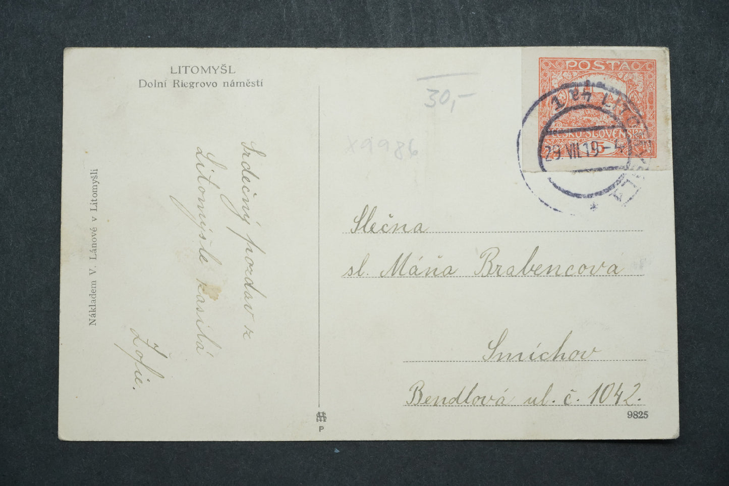 Pohlednice Lytomyšl Dolní Rigerovo náměstí x9986