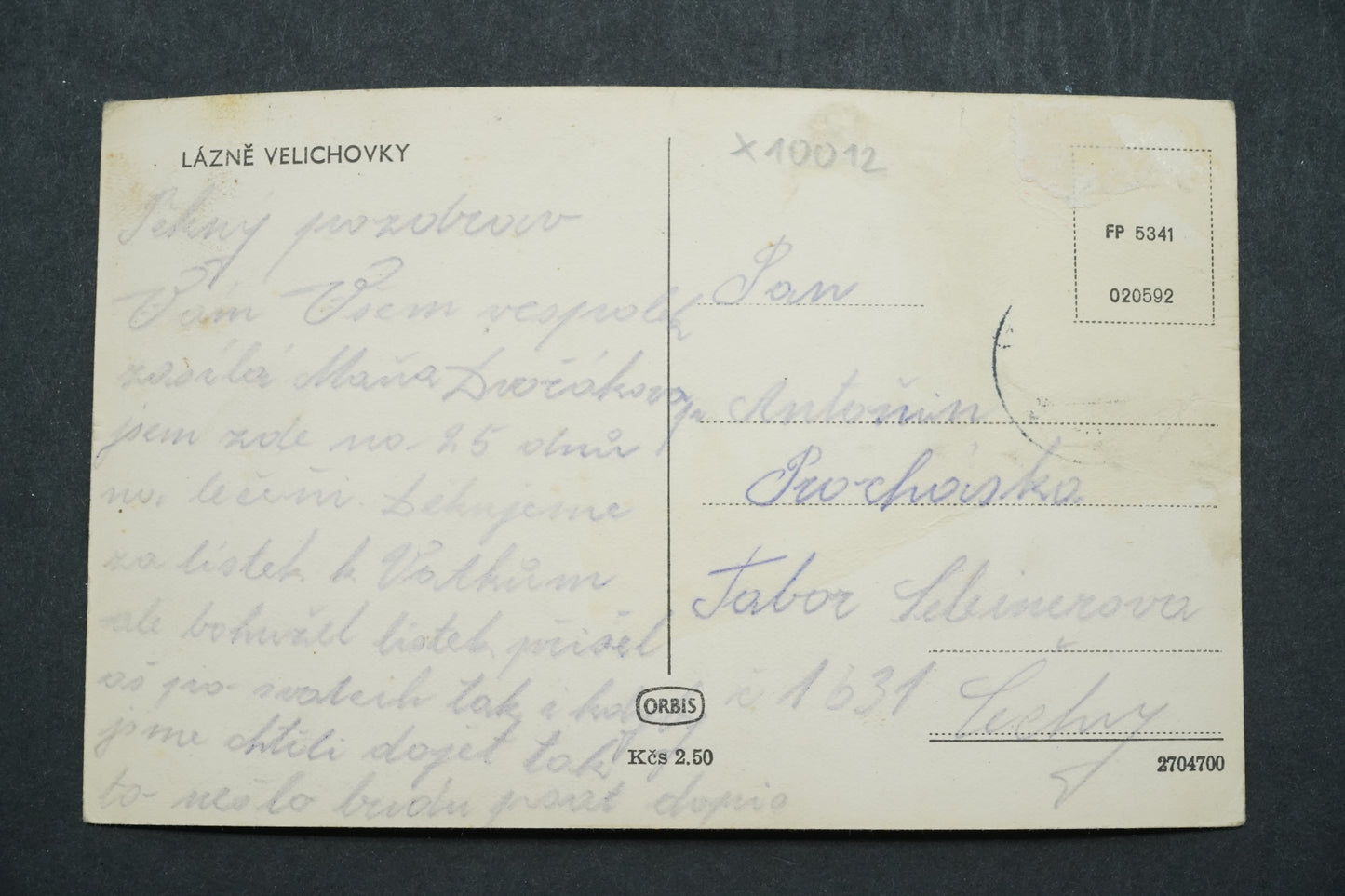 Postcard Velichovky Spa x10012