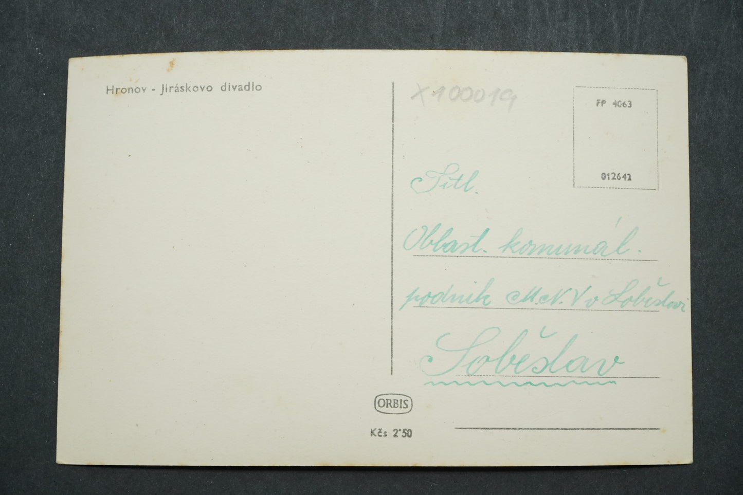 Postcard Hronov - Jirásek Theatre x10019