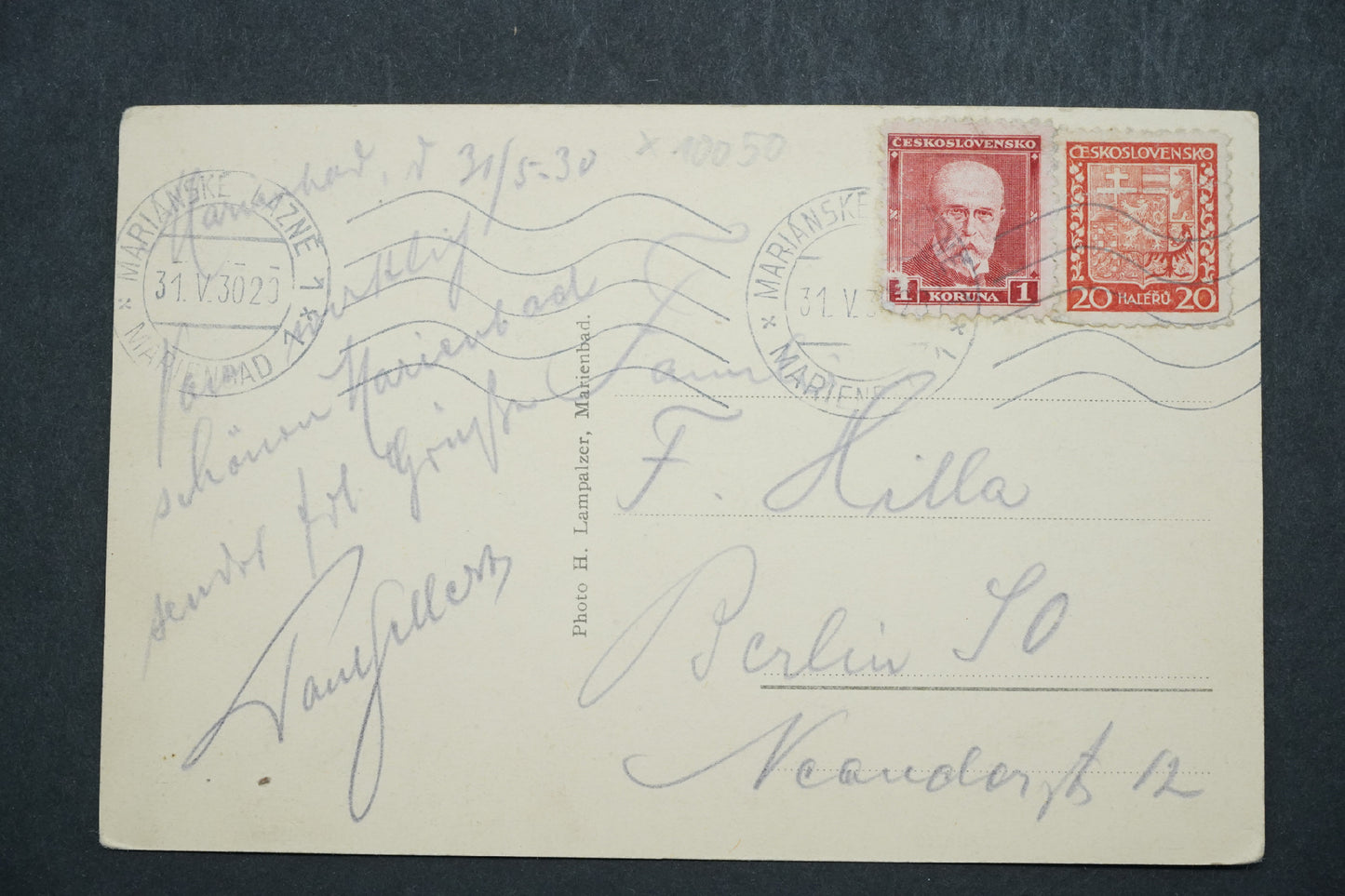 Postcard Marienbad, Waldquelle x10050