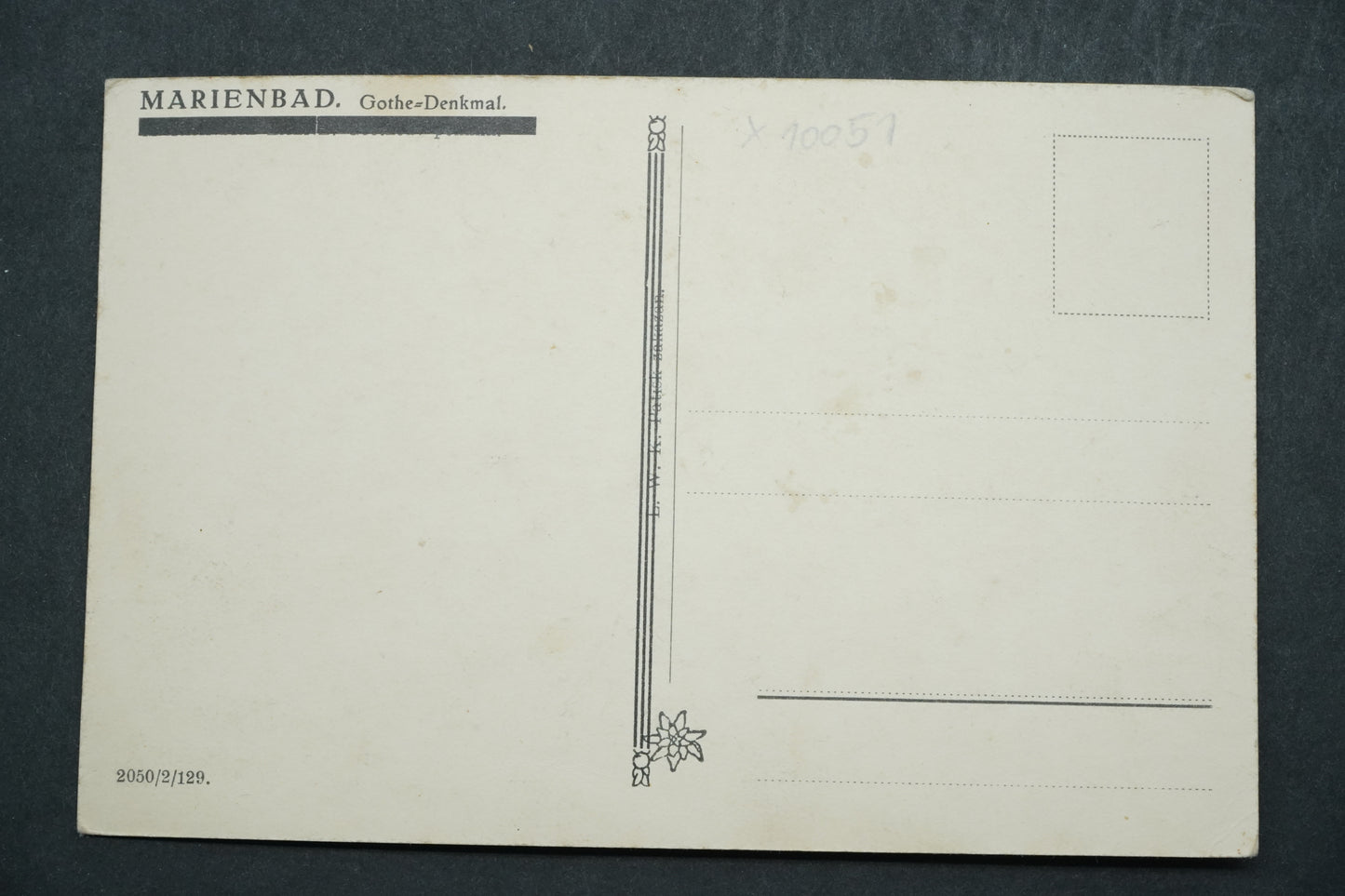 Postcard Marienbad, Gothe=Denkmal x10051