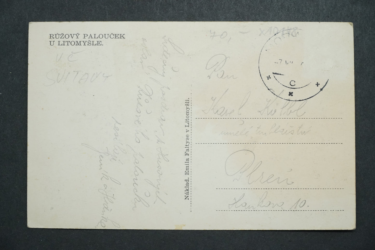 Postcard Pink Palouček near Litomyšl x10148