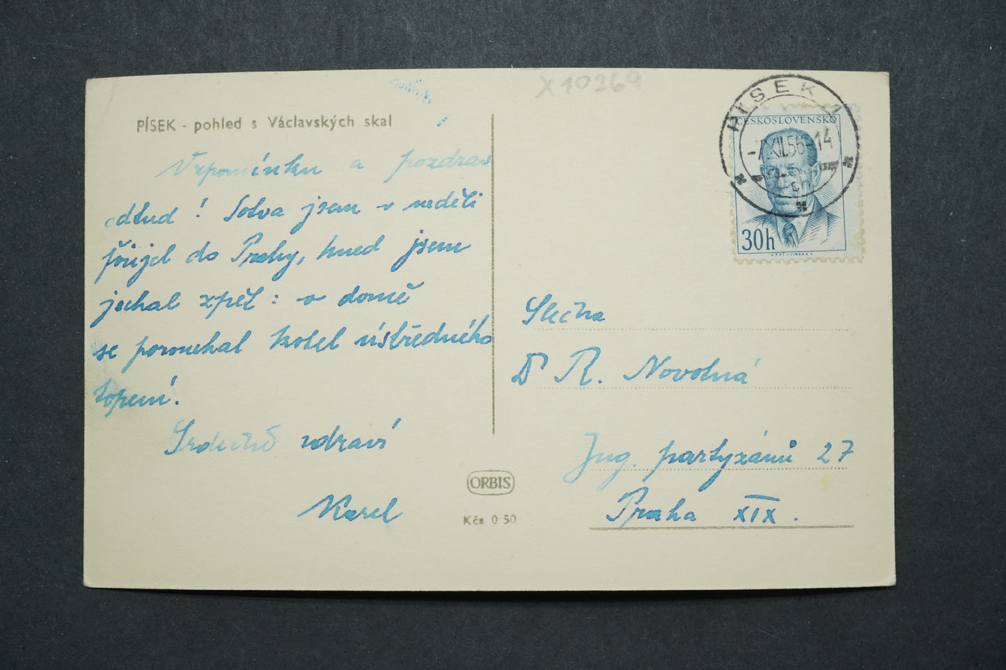 Postcard Písek - view from Wenceslas Rocks x10269