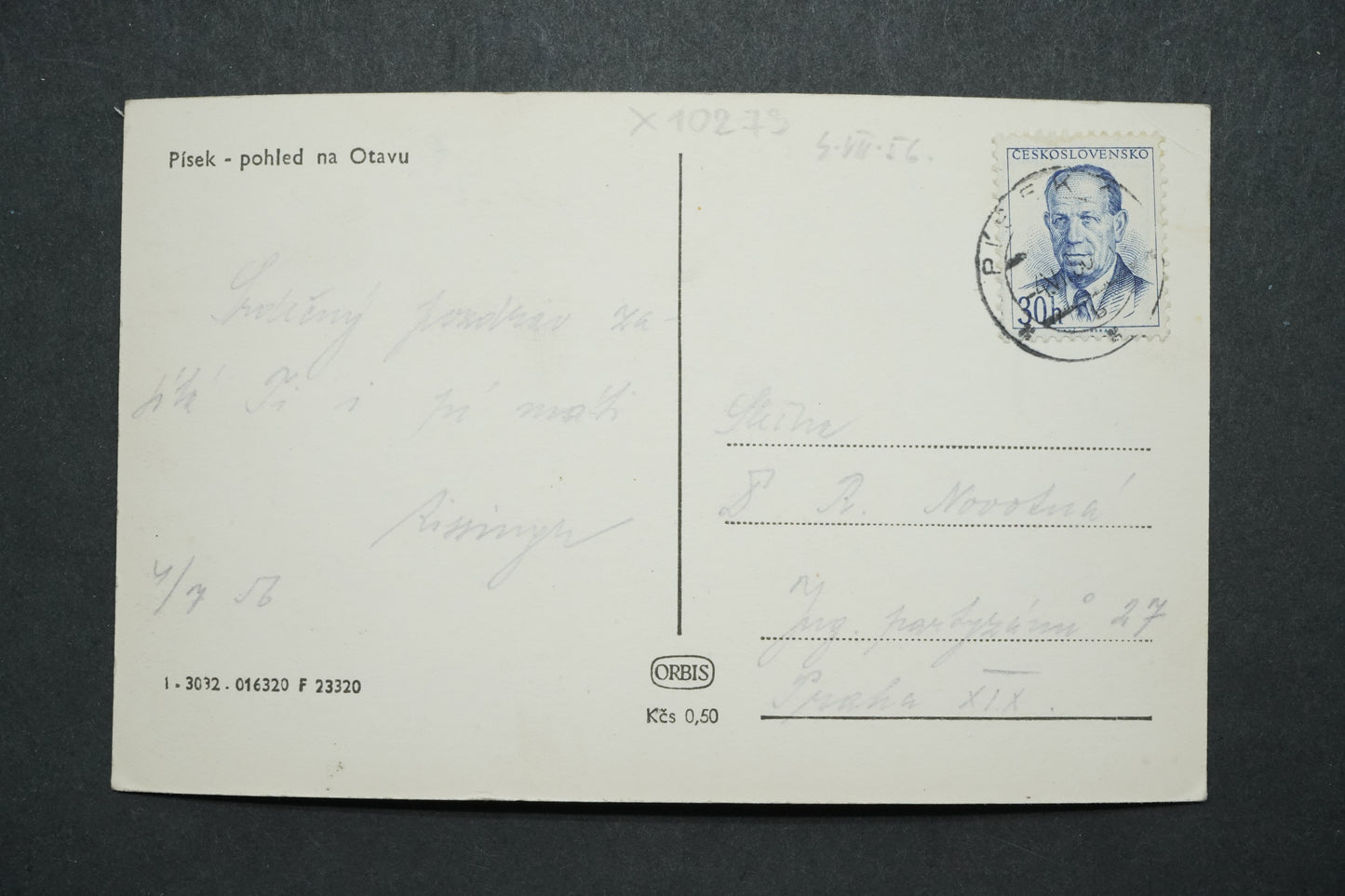 Pohlednice Písek - pohled na Otavu x10273