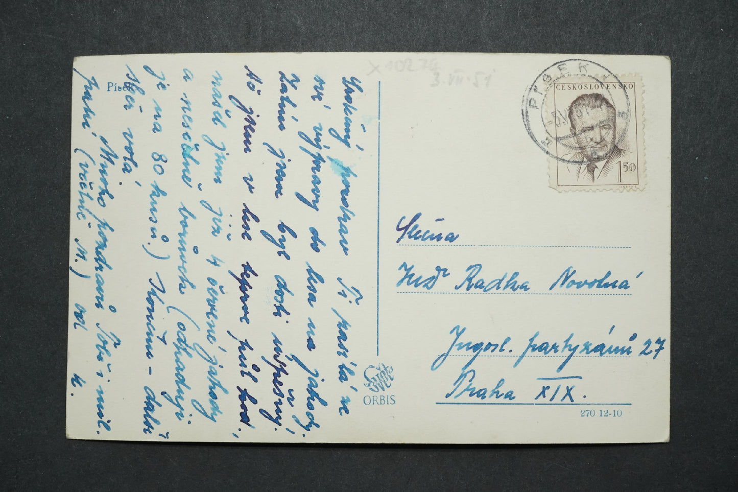 Postcard Pisek x10274