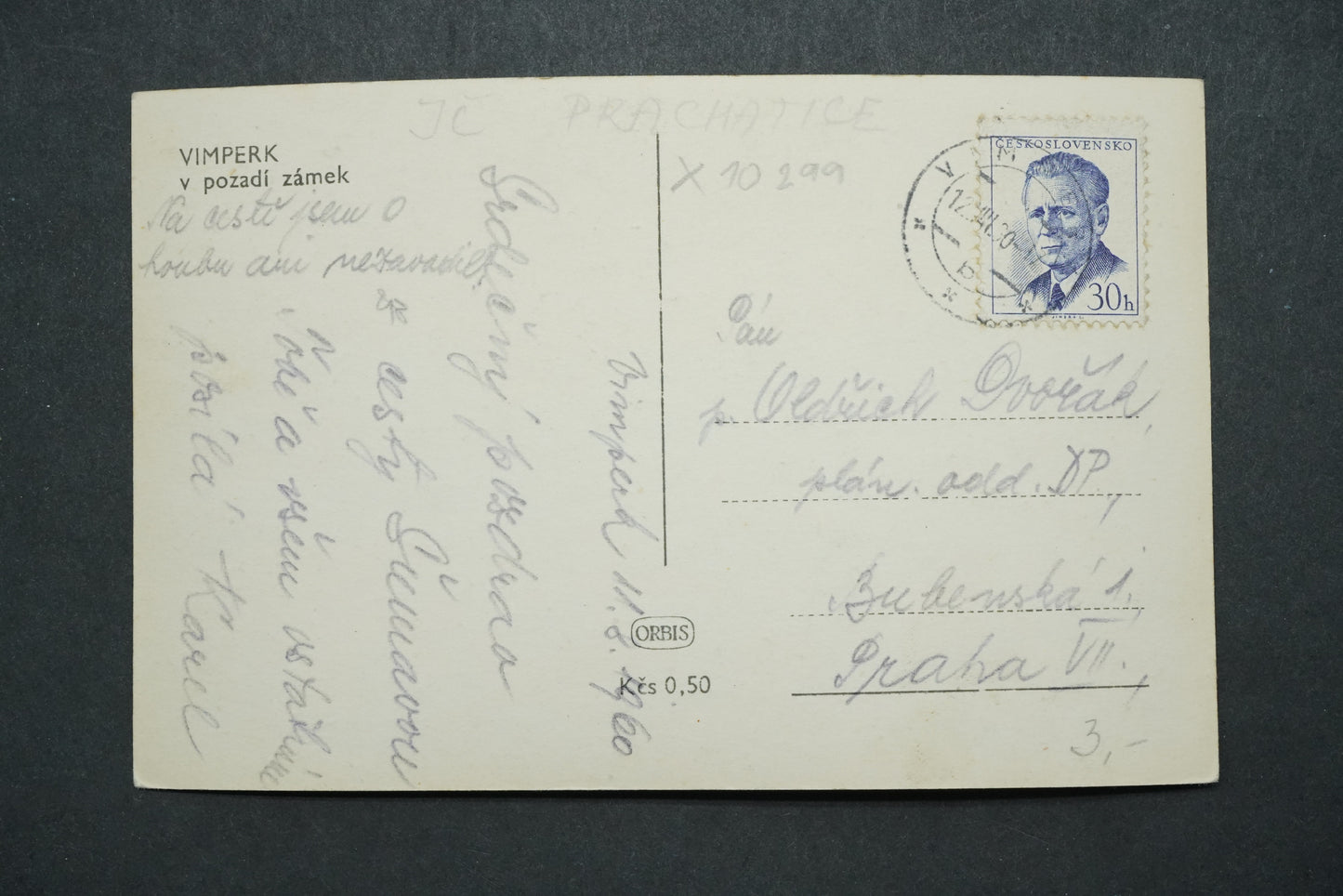 Postcard Vimperk x10299