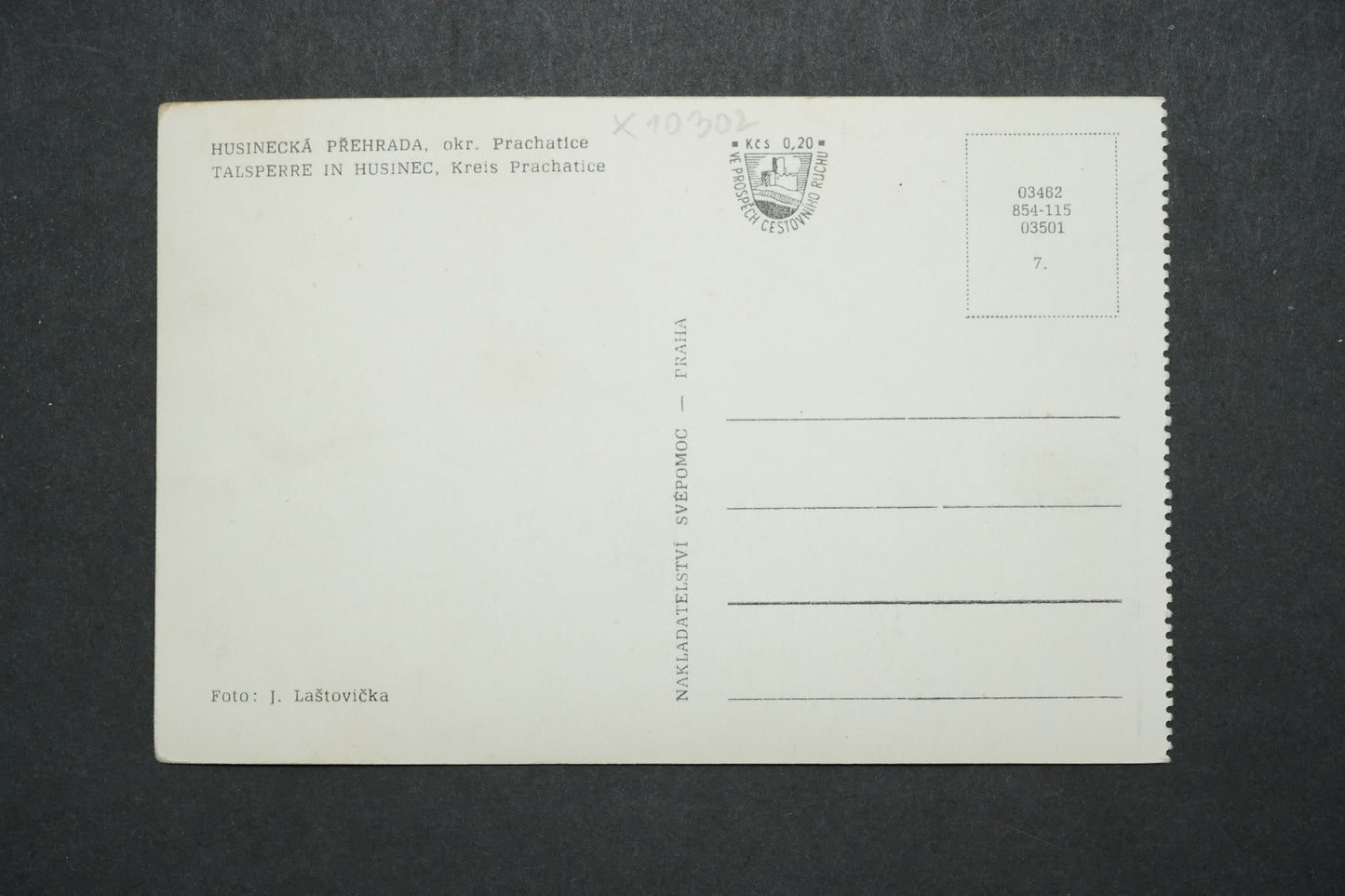 Postcard Husinecká dam, Prachatice district x10302