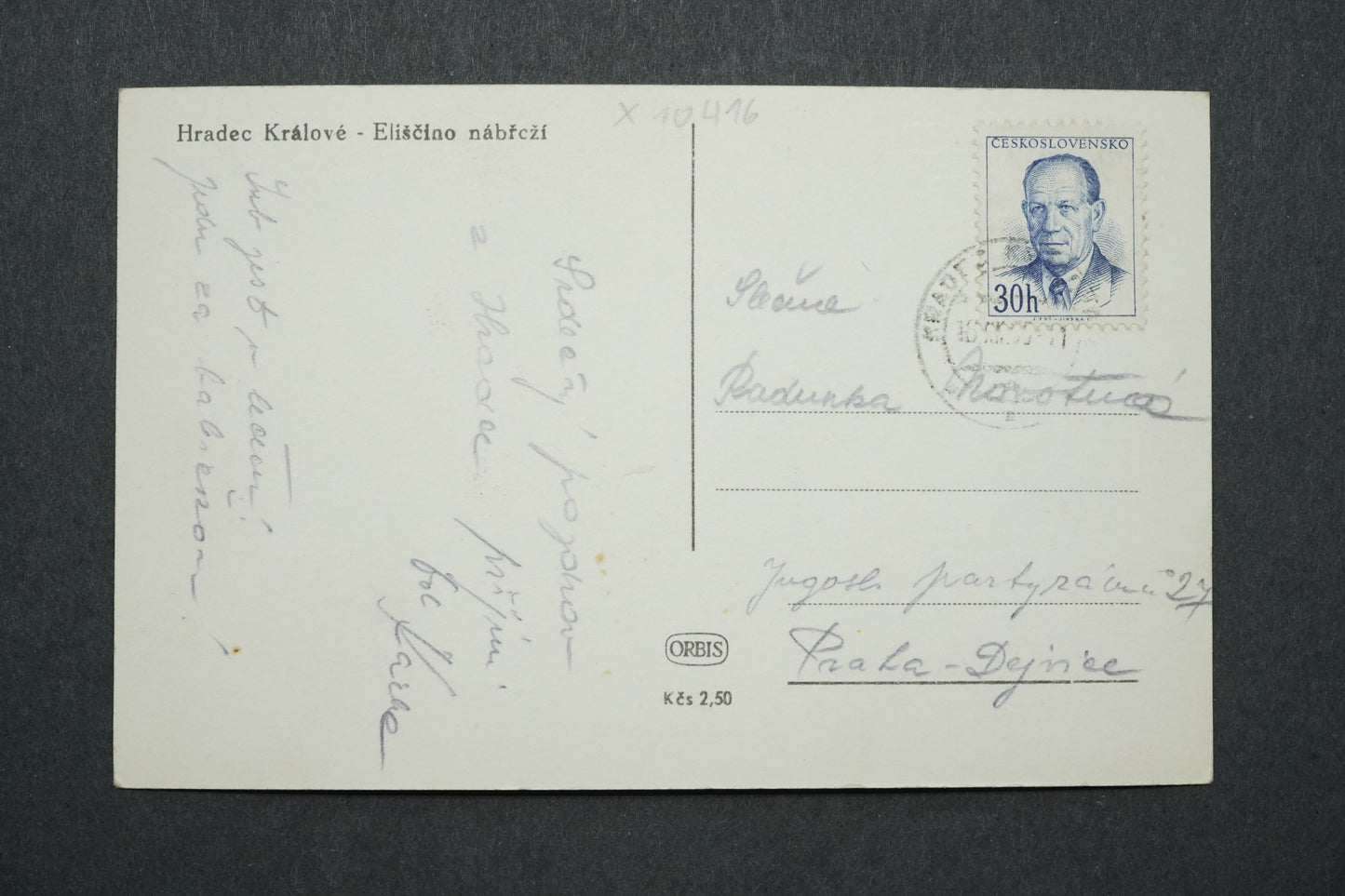 Postcard Hradec Králové - Eliščino embankment x10416