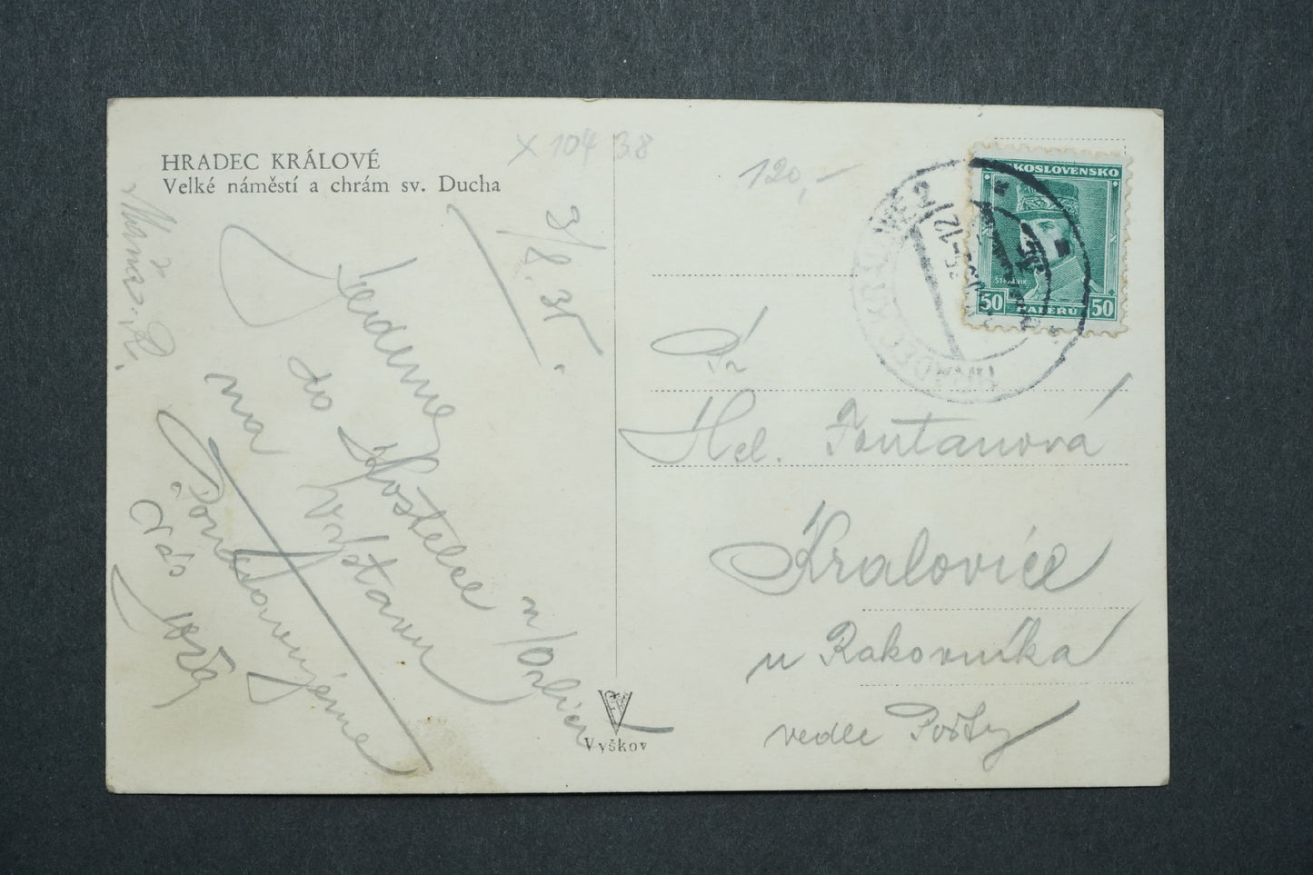 Pohlednice Hradec Králové Velké náměstí a chrám sv. Ducha x10438