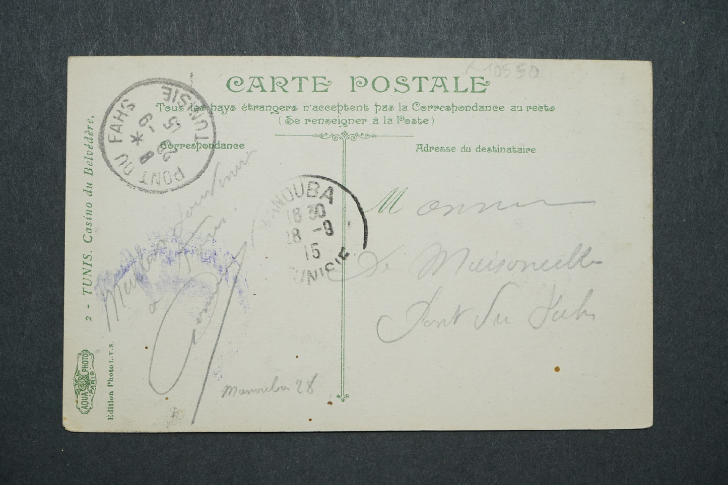 Pohlednice Tunisko - Casino de Belvédére x10550