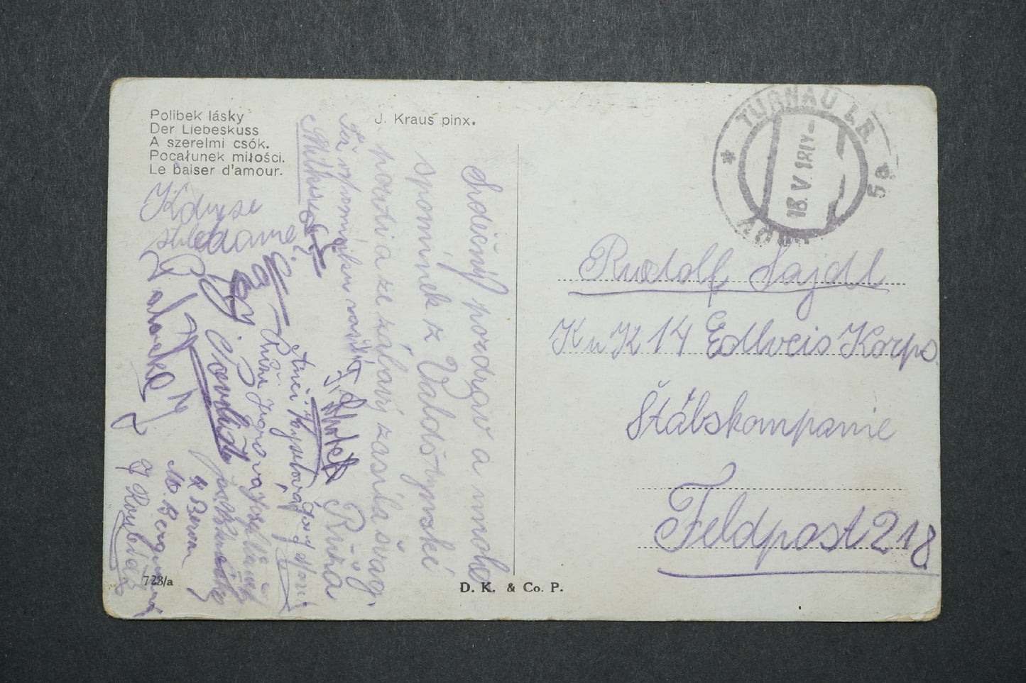Pohlednice Polibek lásky x10575
