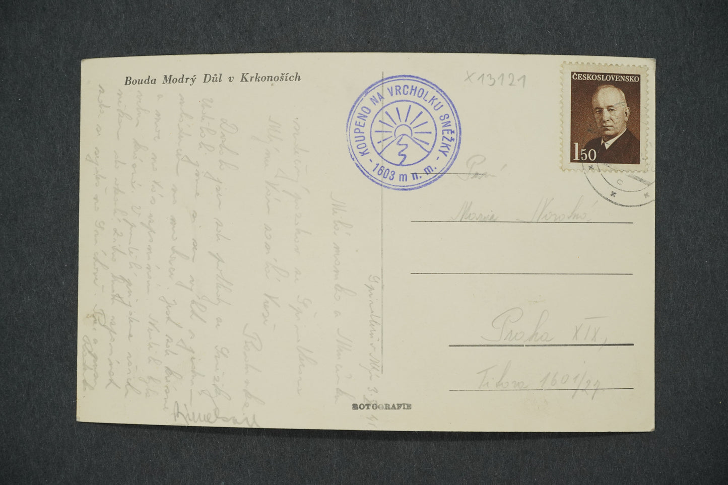 Postcard BLUE MINE SHED IN THE KRKONOSZY Mts. (x13121)