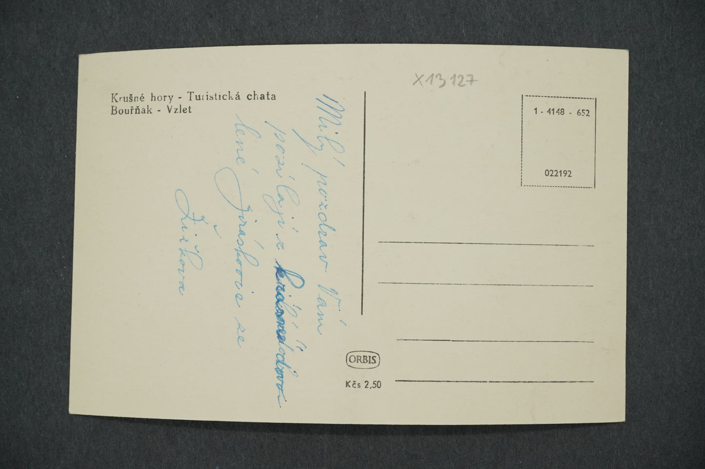 Pohlednice KRUŠNÉ HORY - TURISTICKÁ CHATA BOUŘŇÁK - VZLET (x13127)