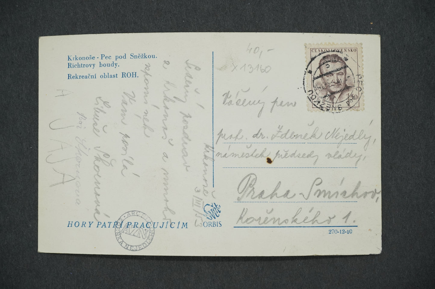 Postcard KRKONOSE - PEC UNDER SNOW. RICHTER'S SHELTERS (x13160)