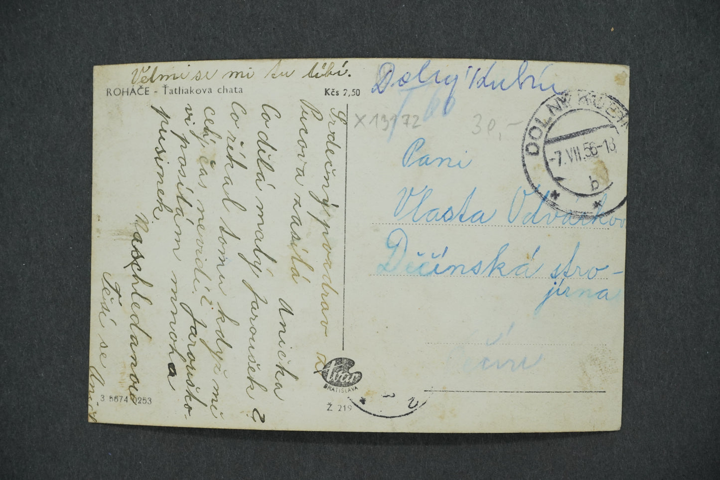 Postcard ROHÁČE - ŤATLIAK'S COTTAGE (x13172)