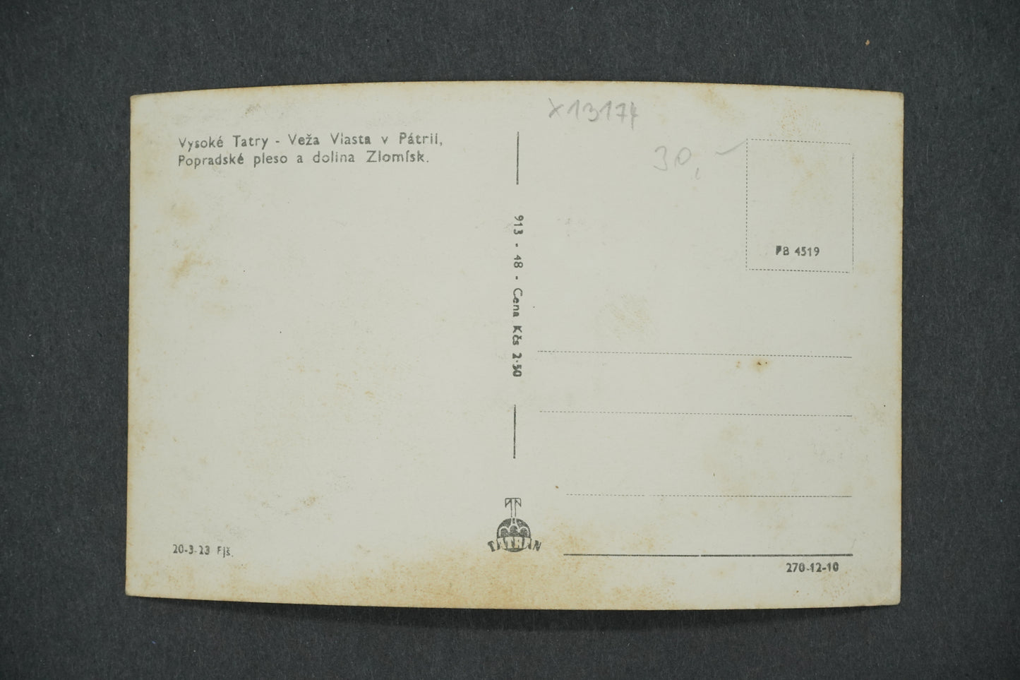 Pohlednice VYSOKÉ TATRY . VEŽA VIASTA V PÁTRII (x13174)