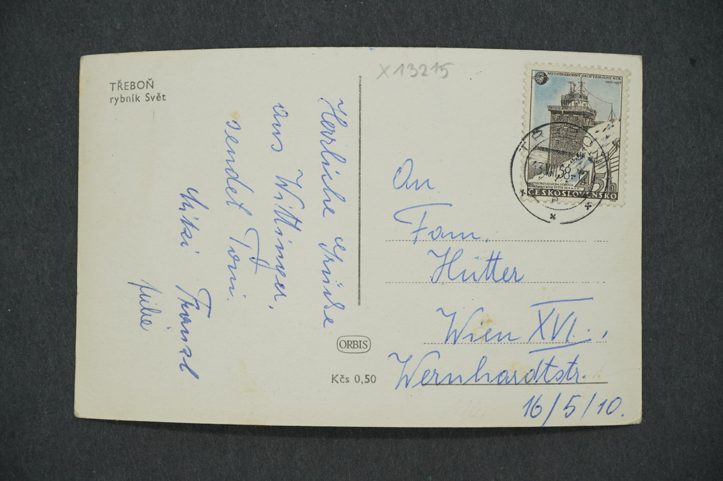 Postcard TŘEBOŇ - POND WORLD (x13215)