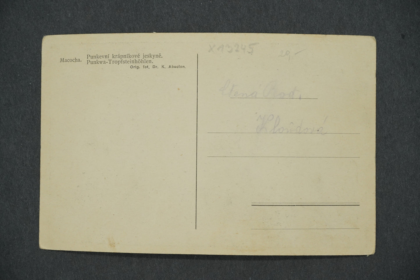 Postcard MACOCHA 138 M (x13245)