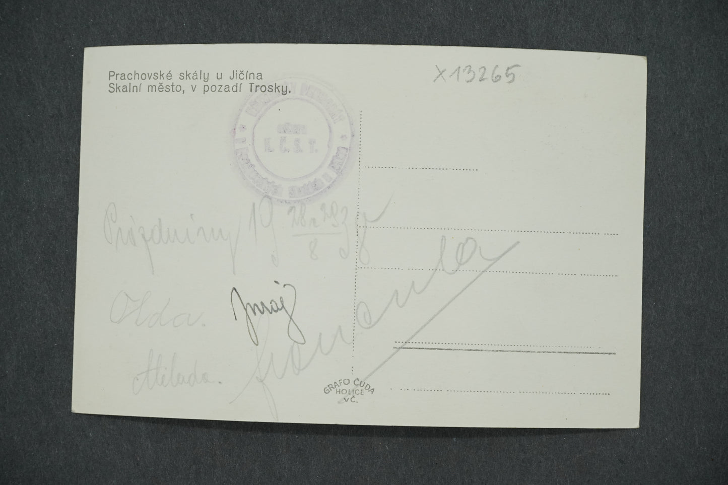 Pohlednice PRACHOVSKÉ SKÁLY U JIČÍNA SKALNÍ MĚSTO TROSKY (x13265)