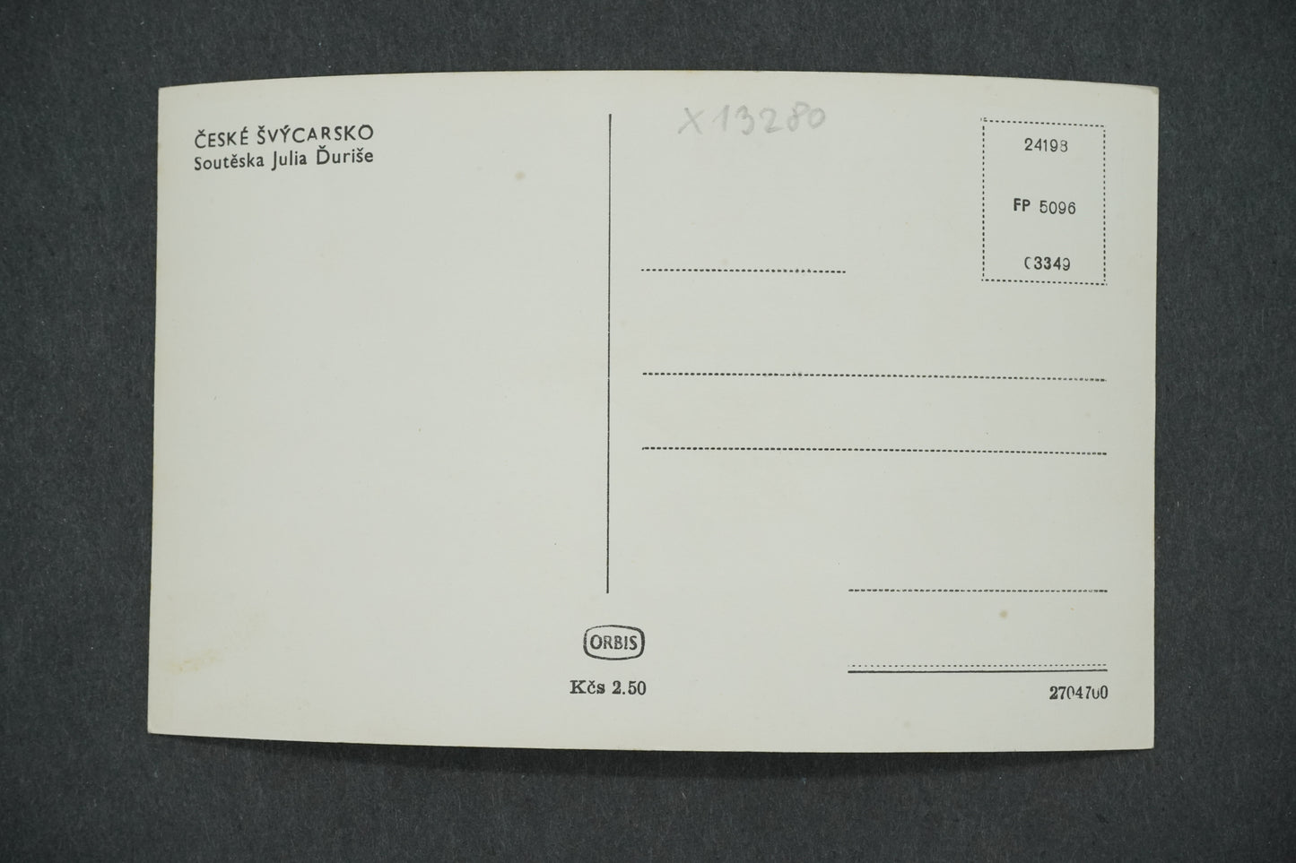 Postcard BOSCH SWITZERLAND GORGE JULIA ĎURIŠ (x13280)