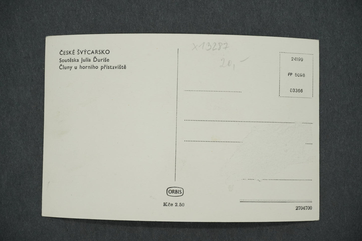 Postcard BOSCH SWITZERLAND GORGE JULIA ĎURIŠ (x13287)