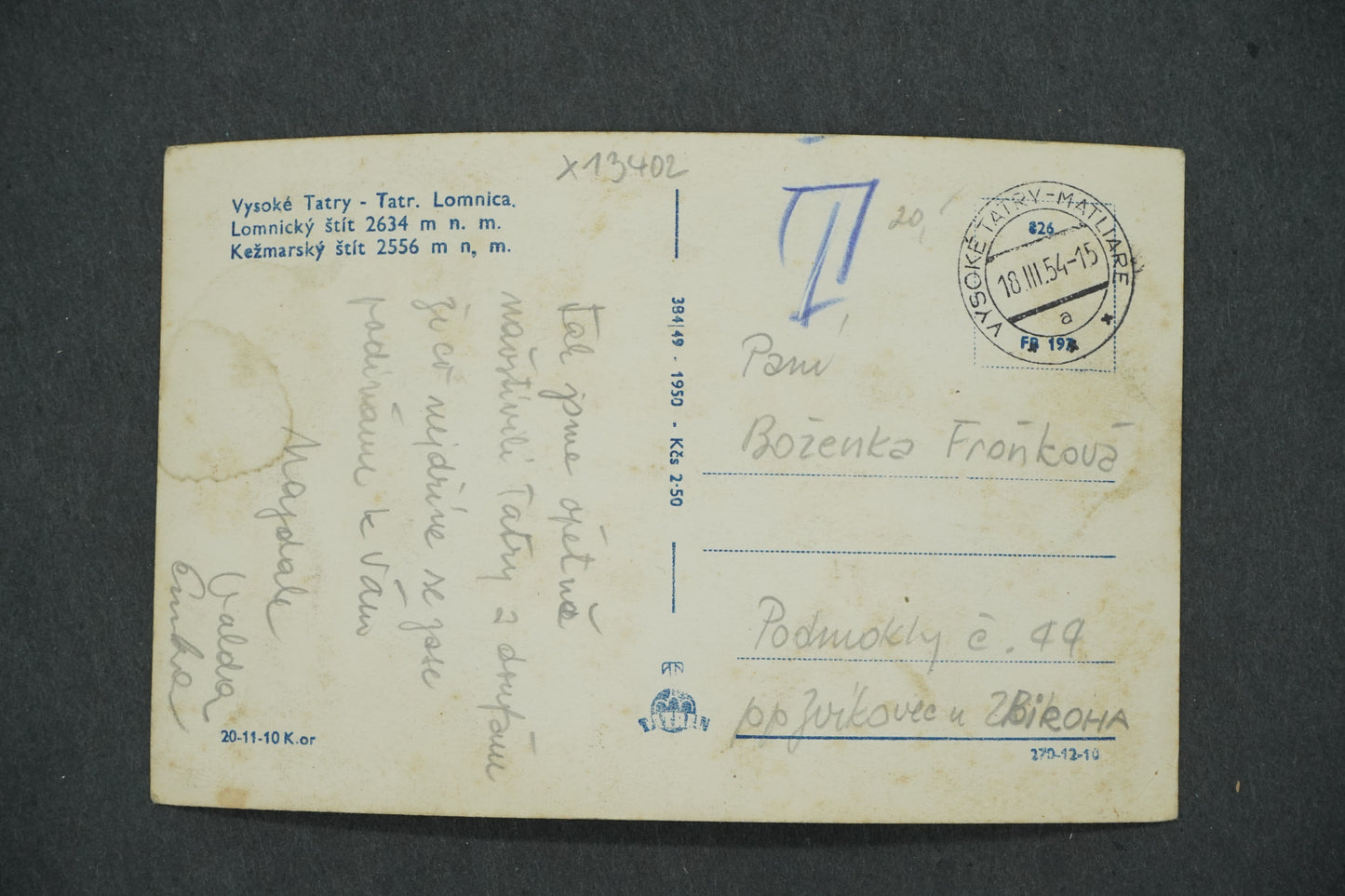 Pohlednice VYSOKÉ TATRY (x13402)