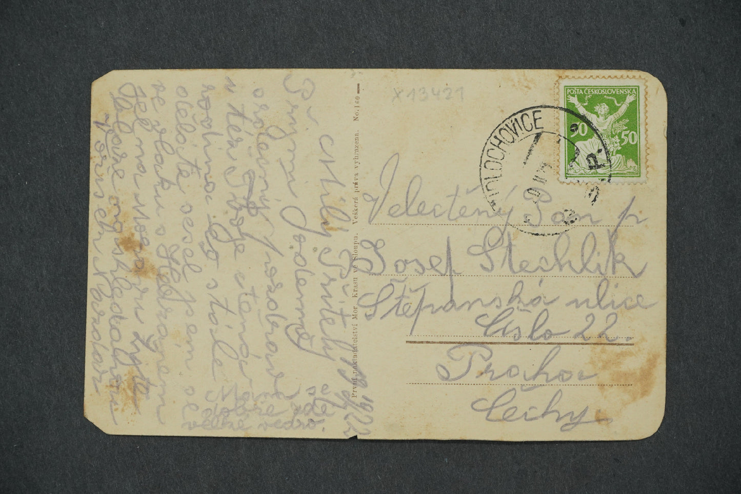 Postcard BŘOUŠKOVA JESKYNA WATERFALL (x13421)