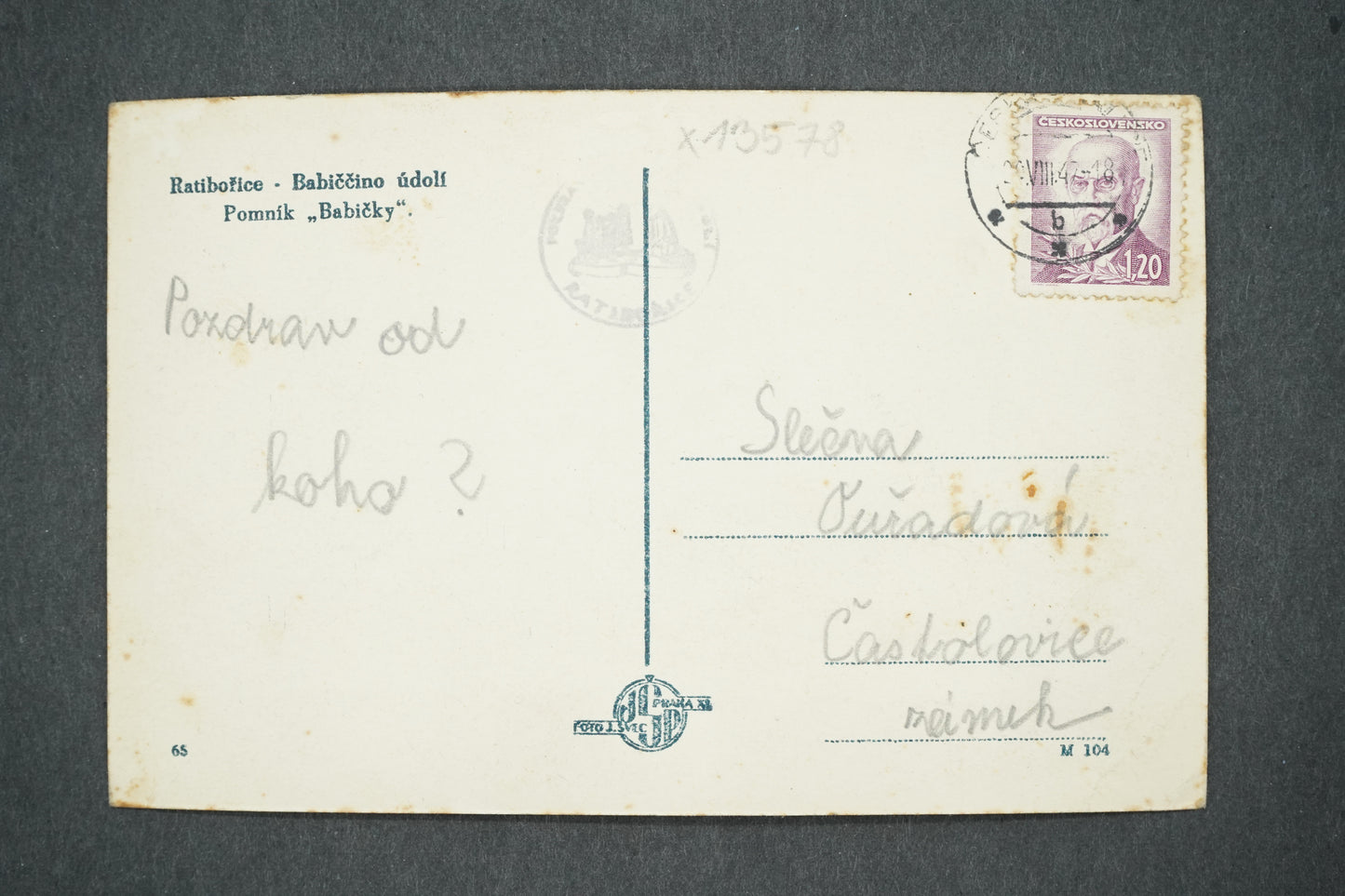 Pohlednice RATIBOŘICE BABIČČINO ÚDOLÍ (x13578)