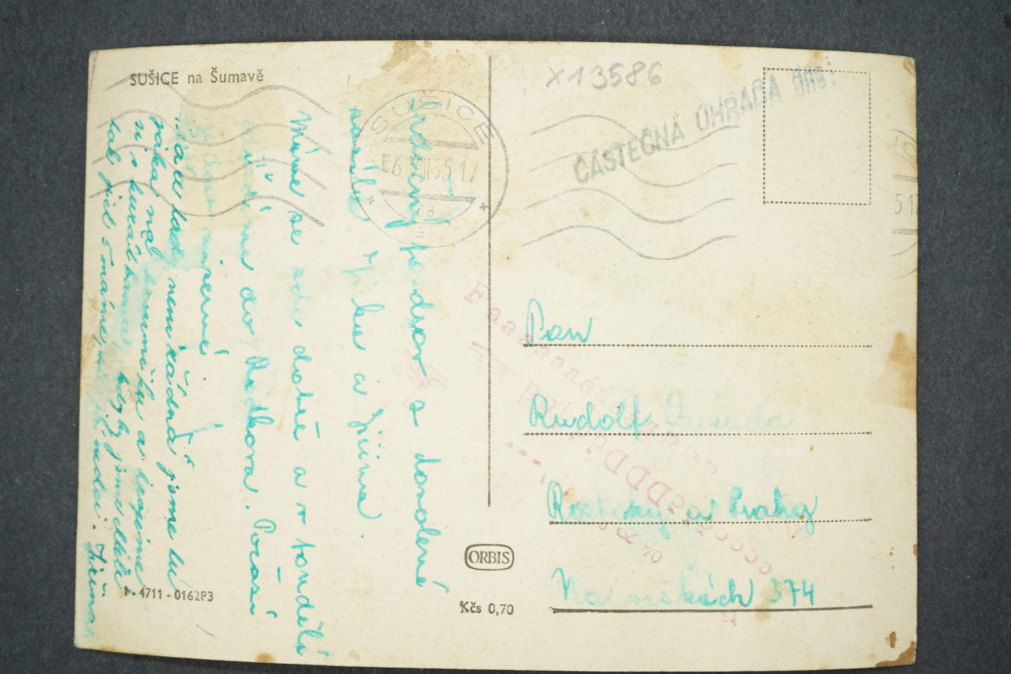 Pohlednice SUŠICE NA ŠUMAVĚ (x13586)