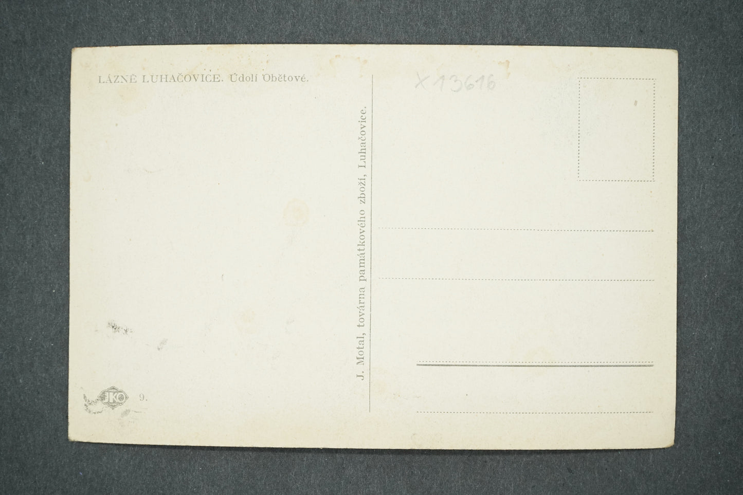 Postcard LÁZNĚ LUHAČOVICE VALLEY OF SACRIFICE (x13616)