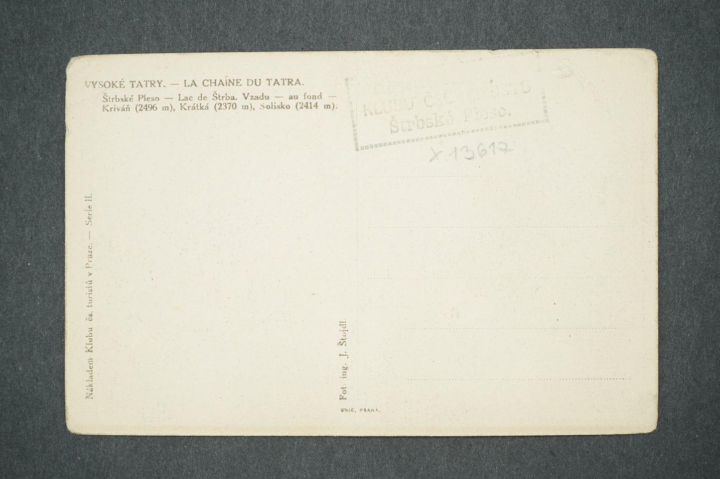 Postcard HIGH TATRAS (x13617)