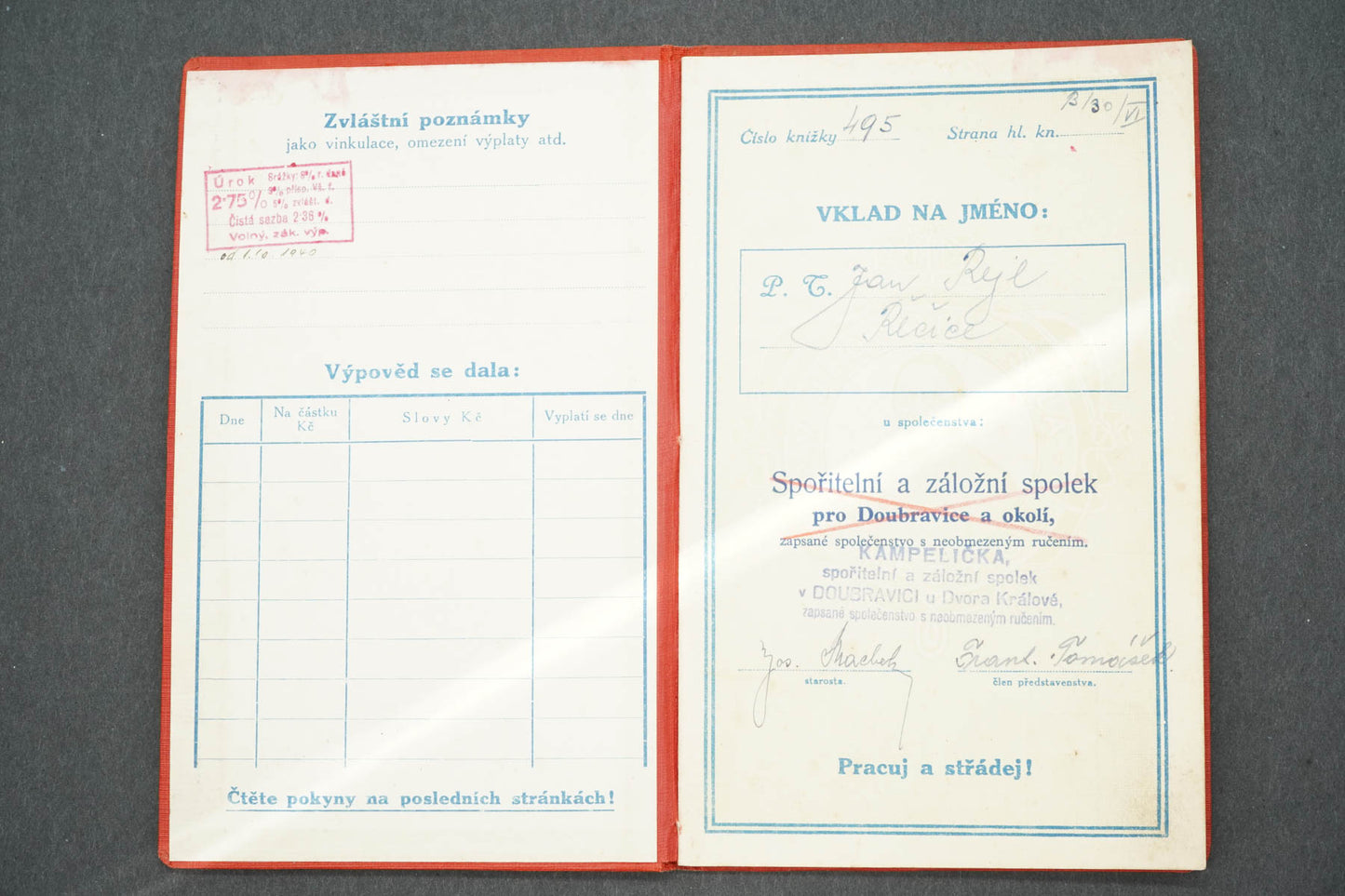 VKLADNÍ KNÍŽKA (x14922)