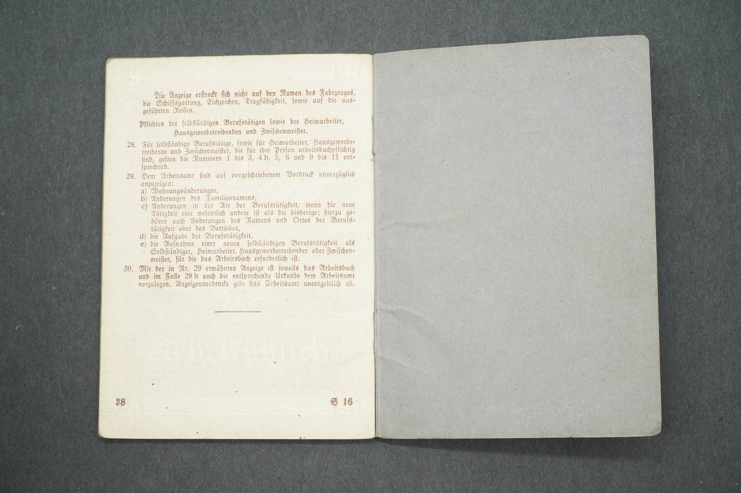 ARBEITSBUCH DEUTICHES REICH Workbook of the Third Reich (x14950)