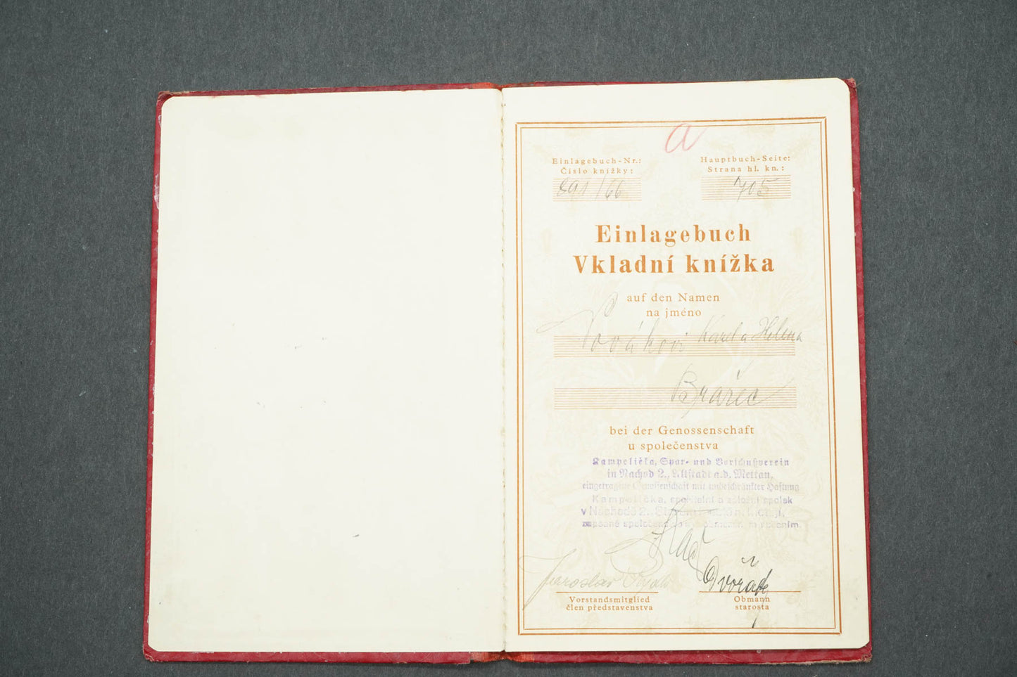 VKLADNÍ KNÍŽKA EINLAGEBUCH (x14974)