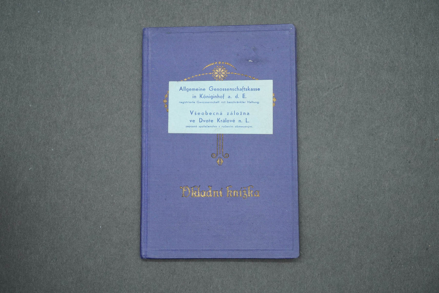 VKLADNÍ KNÍŽKA ŽIVNOSTENSKÁ ZÁLOŽNA VE DVOŘE KRÁLOVÉ N.L. (x14991)