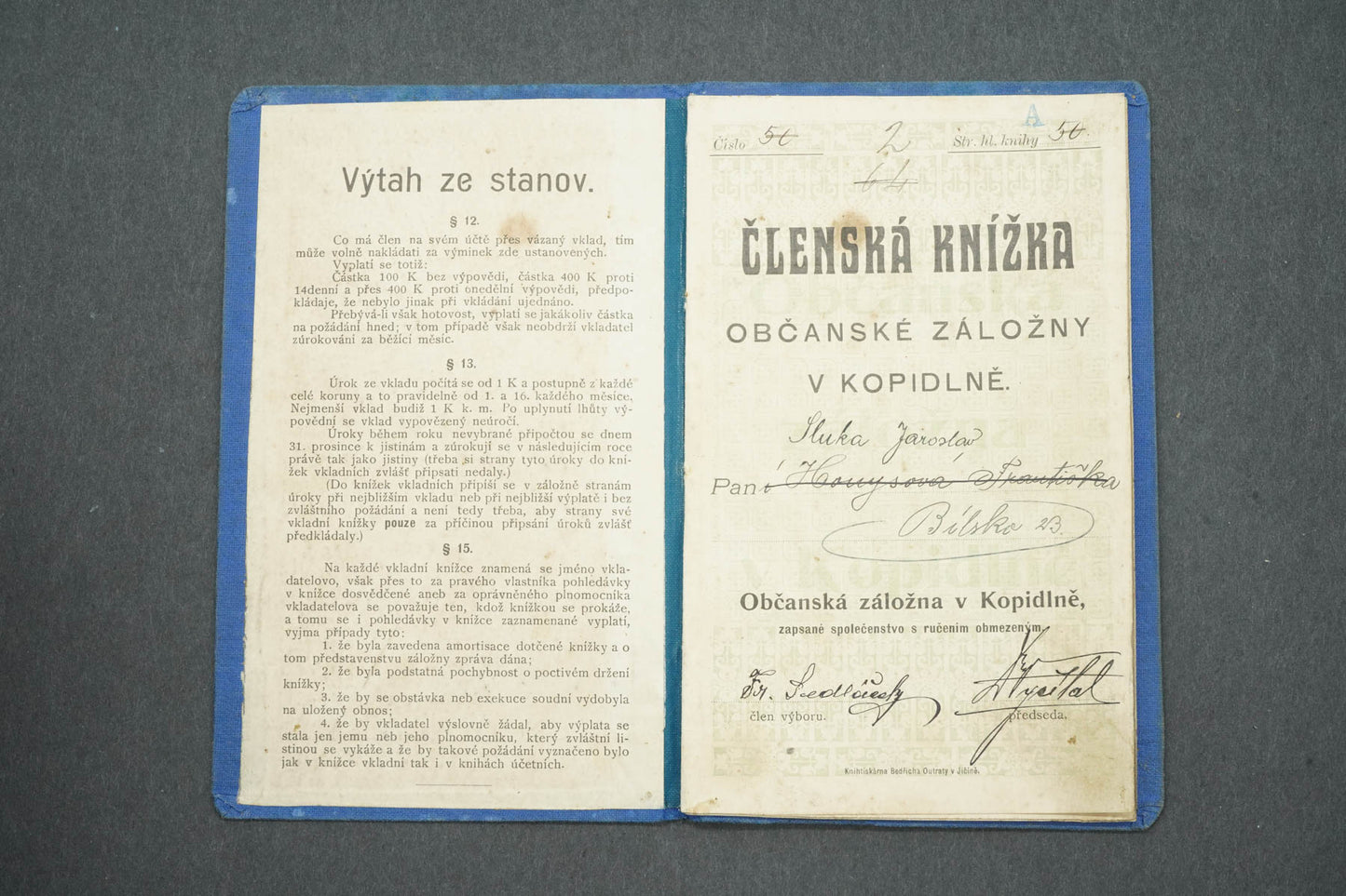 KNÍŽKA OBČANSKÉ ZÁLOŽNY V KOPIDLNĚ (x15005)