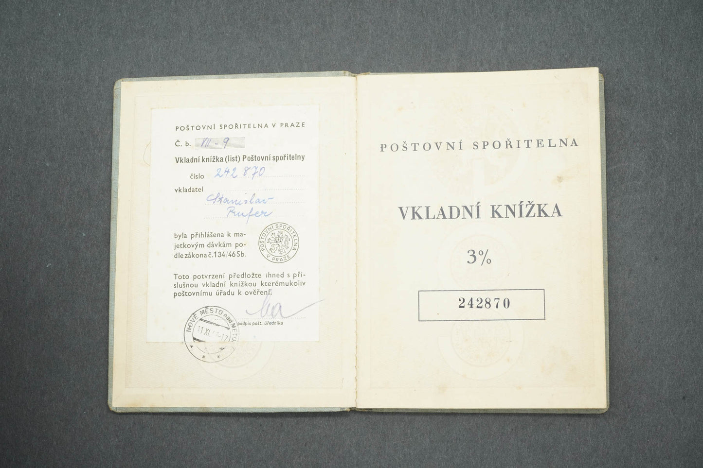 VKLADNÍ KNÍŽKA POŠTOVNÍ SPOŘITELNA (x15043)
