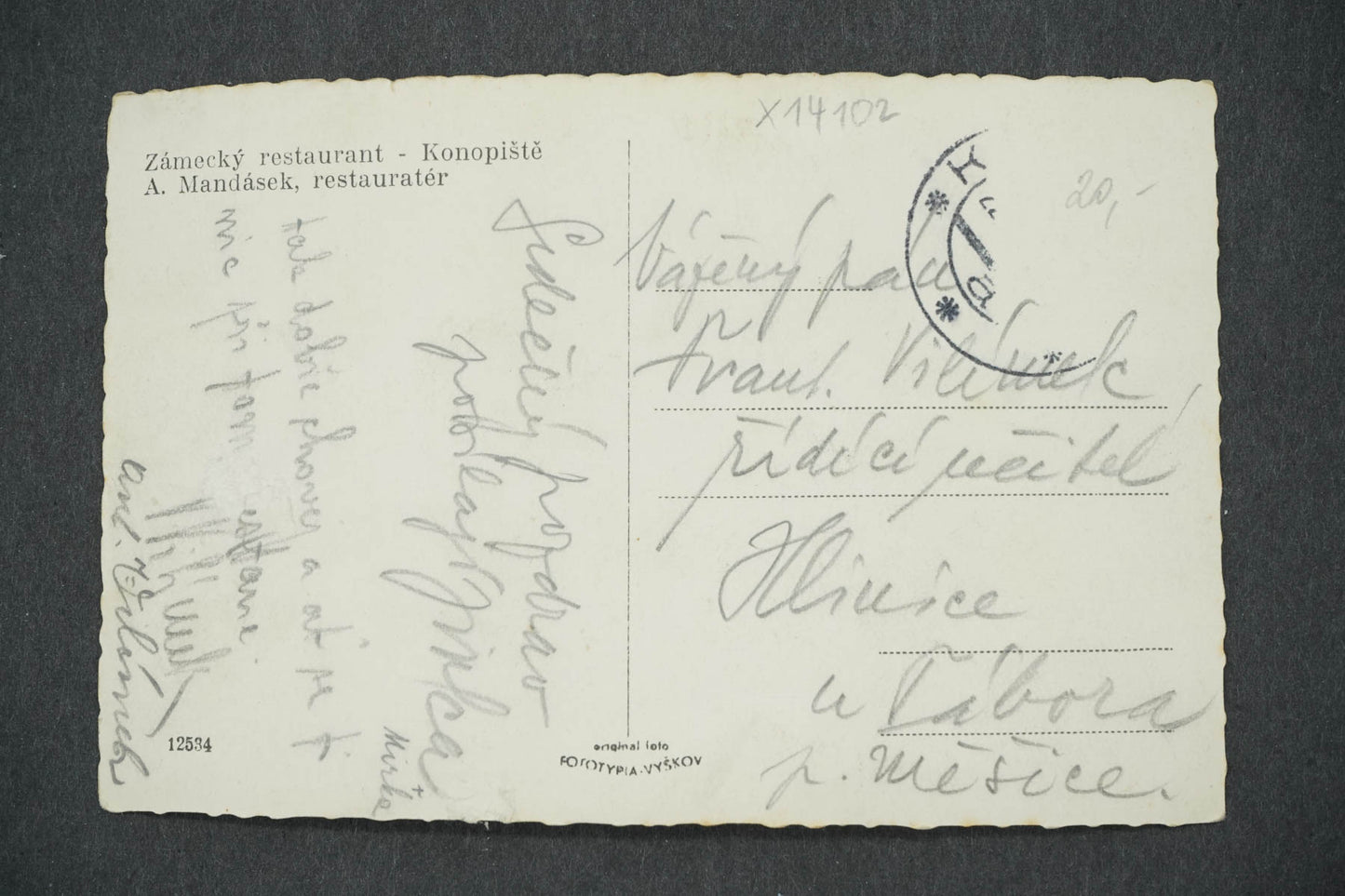 Pohlednice KONOPIŠTĚ ZÁMECKÝ RESTAURANT (x14102)