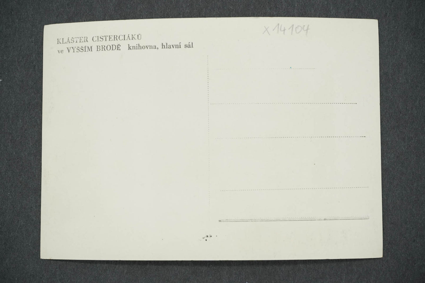 Pohlednice KLÁŠTER CISTERCIÁKŮ VE VYŠŠÍM BRODĚ KNIHOVNA (x14104)