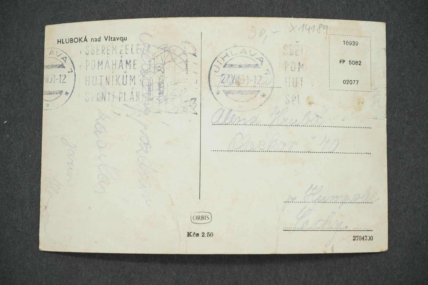 Pohlednice HLUBOKÁ NAD VLTAVOU (x14189)