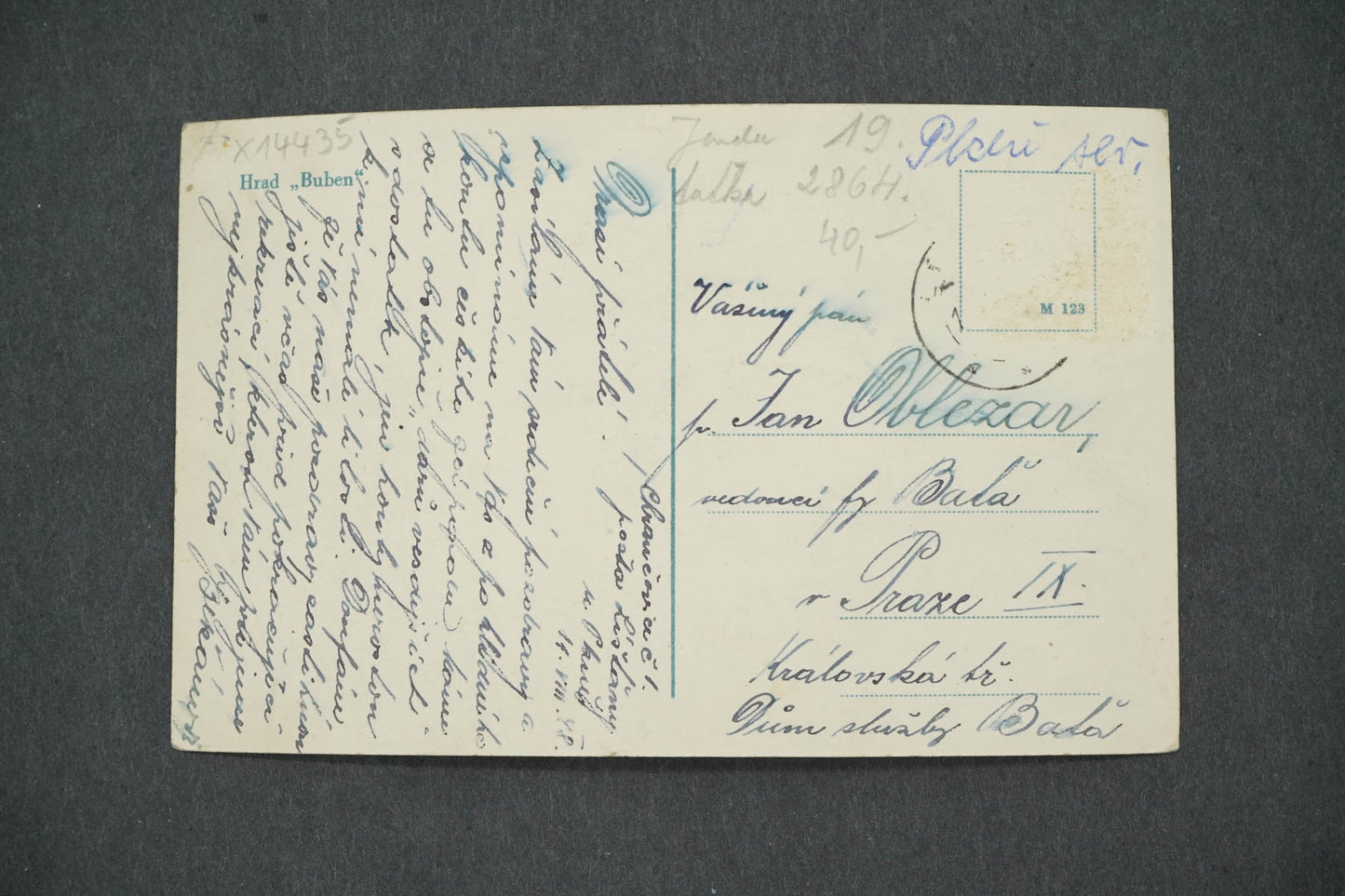 Postcard BUBEN CASTLE (x14435)