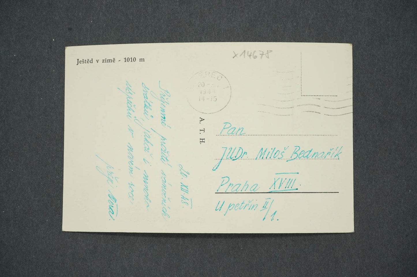 Postcard JESŠTĚD IN WINTER (x14678)