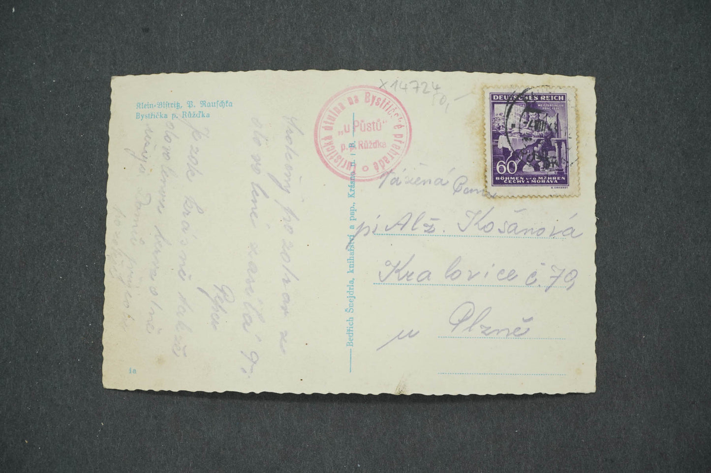 Postcard BYSTŘIČKA P. RŮŽĎKA (x14724)