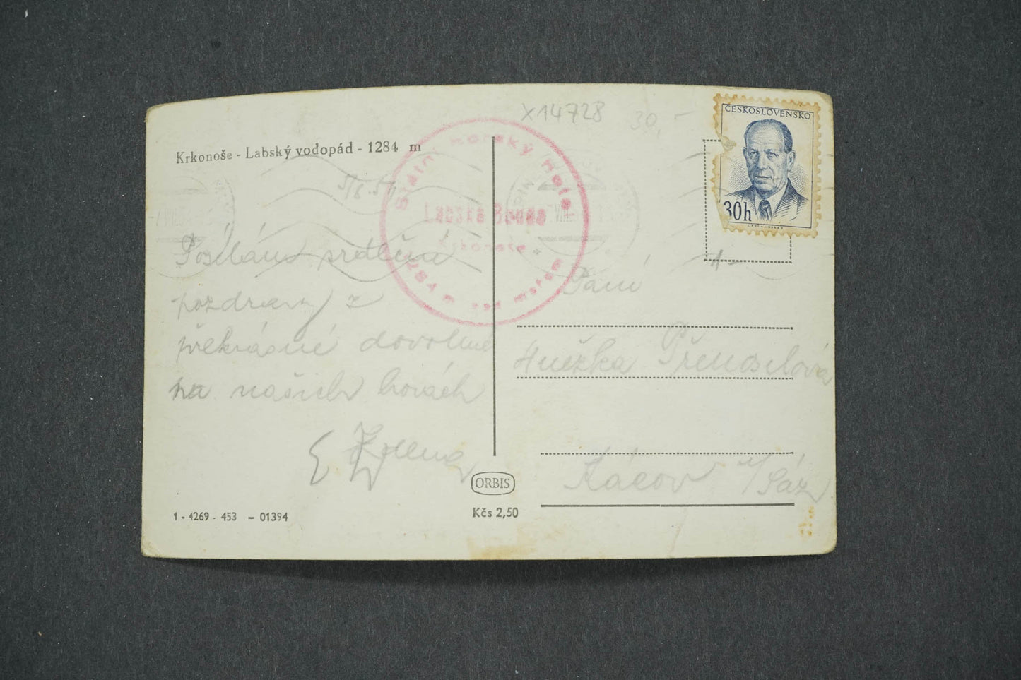 Pohlednice KRKONOŠE - LABSKÝ VODOPÁD 1284 M (x14728)