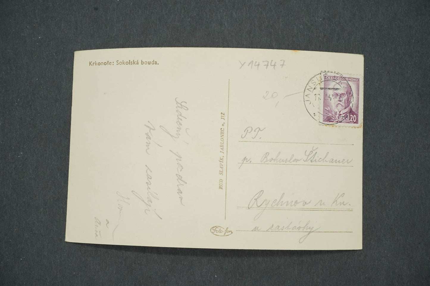 Pohlednice KRKONOŠE SOKOLSKÁ BOUDA (x14747)